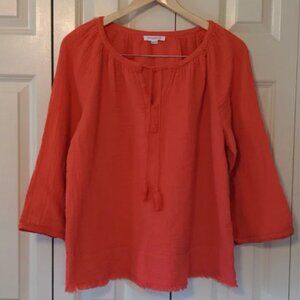 BeachLunchLounge Gauze Boho Peasant Top Large